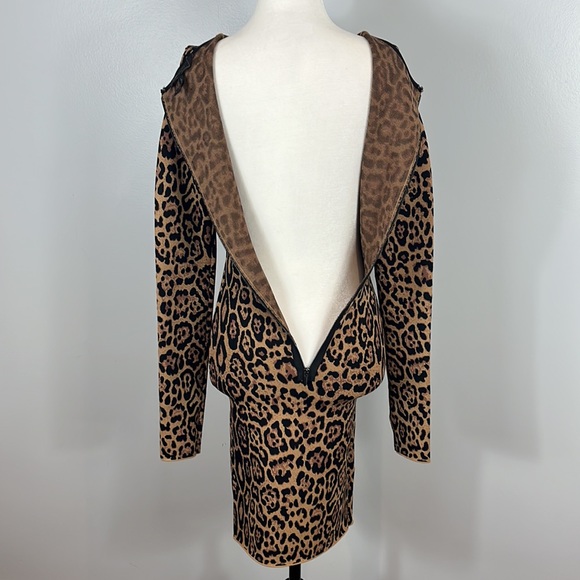 BCBG MaxAzria Sheena French Leopard Print Bodycon Dress - Mob Wife Aesthetic - Picture 11 of 17